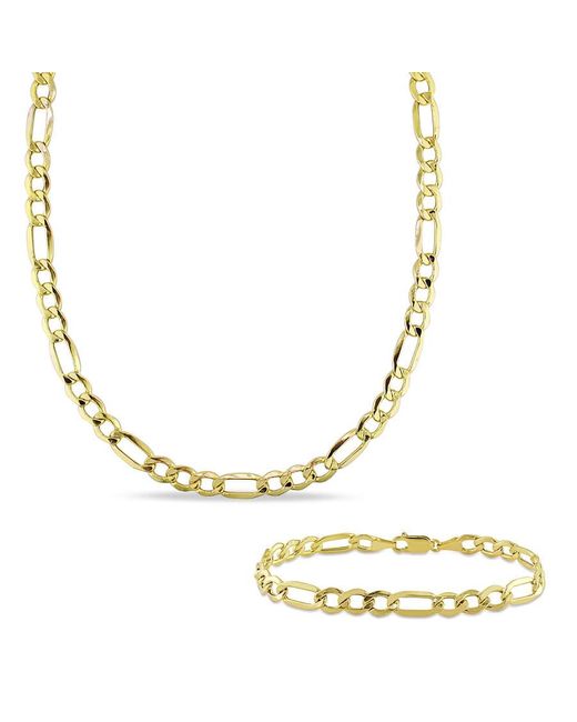 Amour Metallic 2-Piece Set Of Figaro Necklace And Bracelet for men