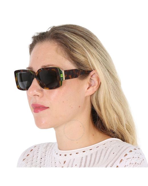 Michael Kors Brown Corfu Dark Grey Rectangular Sunglasses Mk2165 377687 56