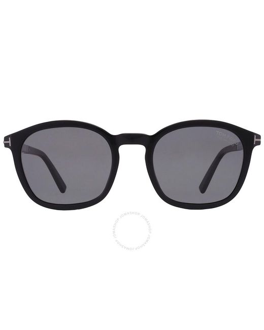Tom Ford Black Jayson Polarized Smoke Oval Sunglasses Ft1020-n 01d 52 for men