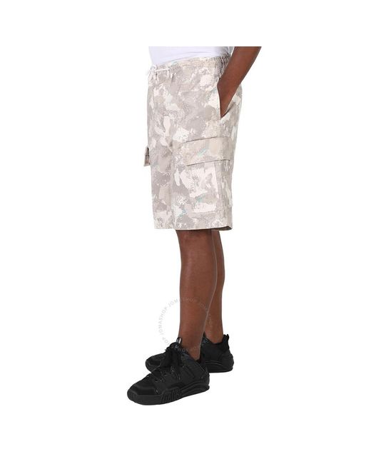 Marcelo Burlon Natural Camouflage Cargo Shorts for men