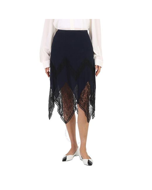 See By Chloé Blue Midi Lace Skirt