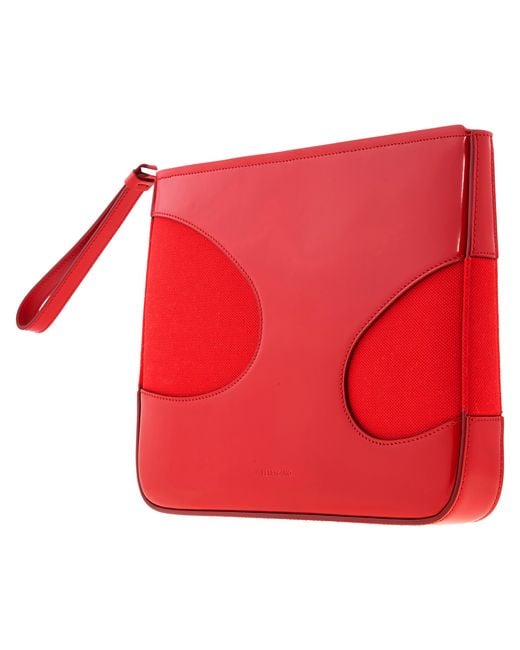 Ferragamo Red Cut-Out Detailing Clutch Bag for men
