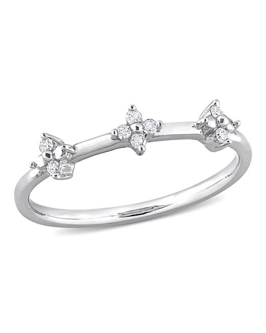 Amour White 1/10 Ct Tw Diamond Floral Promise Ring