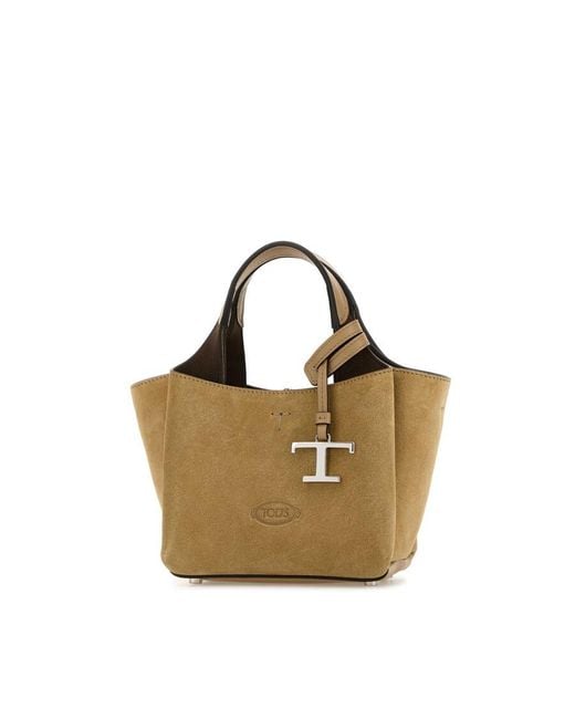 Tod's Brown Cappuccino Suede Micro Handbag