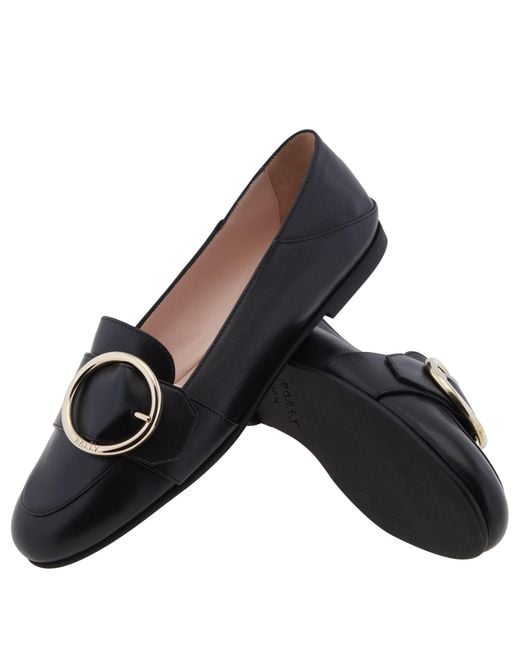 Bally Black Clariska Leather Loafers