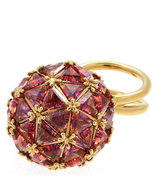 Swarovski Metallic Ladies Curiosa Round Cocktail Ring, Size 50