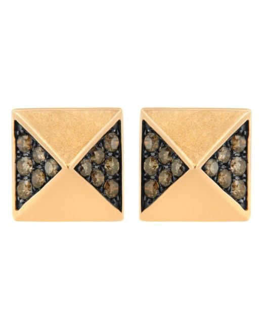 Haus of Brilliance Natural 14K Rose 1/4 Cttw Diamond Pyramid Stud Earring Color, Si1-Si2 Clarity)