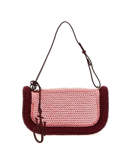 J.W. Anderson Pink Two-Tone Bumper-15 Crochet-Knit Handbag