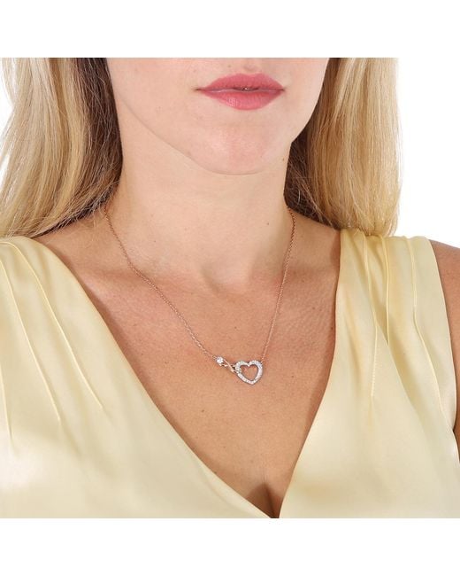 Swarovski Metallic Infinity Heart Necklace, Mixed Metal Finish