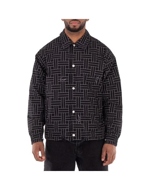 KENZO Black Weave Print Long Sleeve Jacket for men