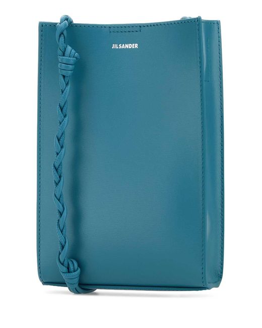 Jil Sander Blue Leather Small Tangle Shoulder Bag