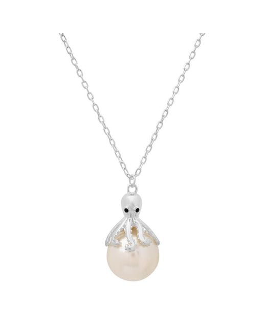 Kylie Harper Metallic Sterling Octopus Pearl Pendant Necklace