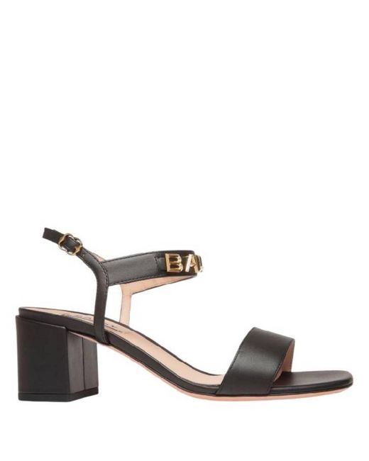 Bally Metallic Spell Heeled Leather Sandals, Brand Size 35 Us