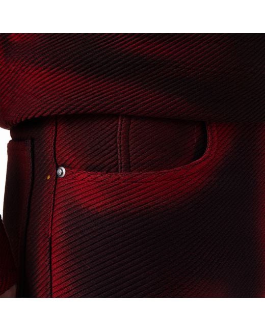 Ferragamo Red Ferragamo Denim Printed 5 Pocket Trousers for men