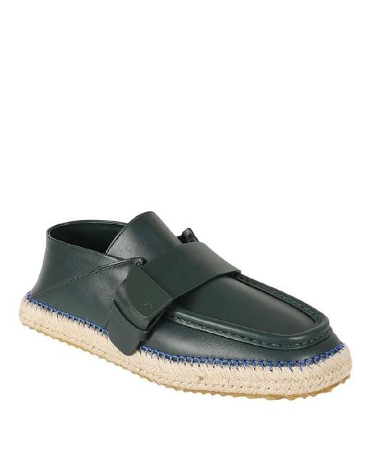 Burberry Green Deck Low Top Leather Espadrilles, Brand Size 40 Us for men