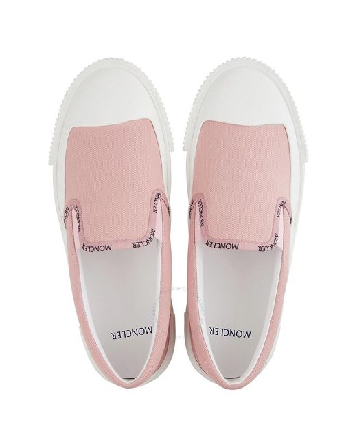 Moncler Pink Open Glissiere Tri Slip-on Sneakers