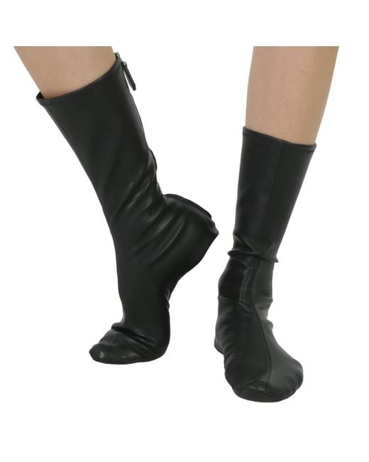Burberry Black Mid-calf Faux Leather Socks