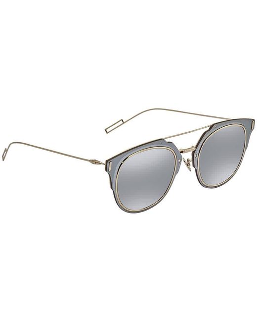 Dior Metallic Composit Silver Mirror Geometric Mens Sunglasses Composit1.f 010/0t 65 for men