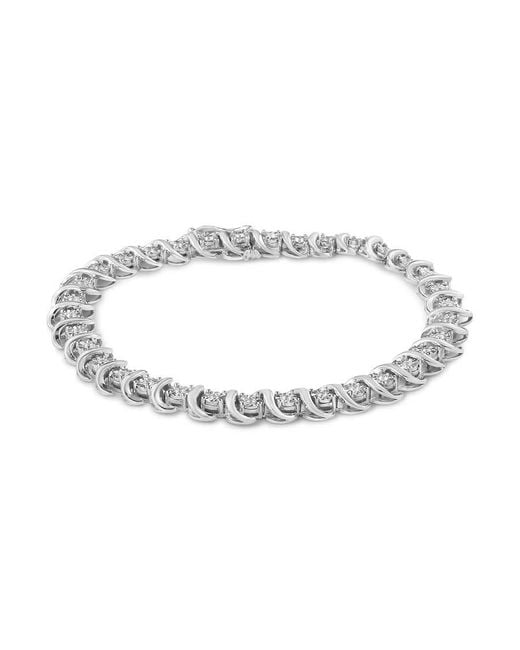 Haus of Brilliance Metallic 925 Sterling 1/3 Cttw Miracle-Set Diamond "S" Link Tennis Bracelet (I-J Color, I3 Clarity)