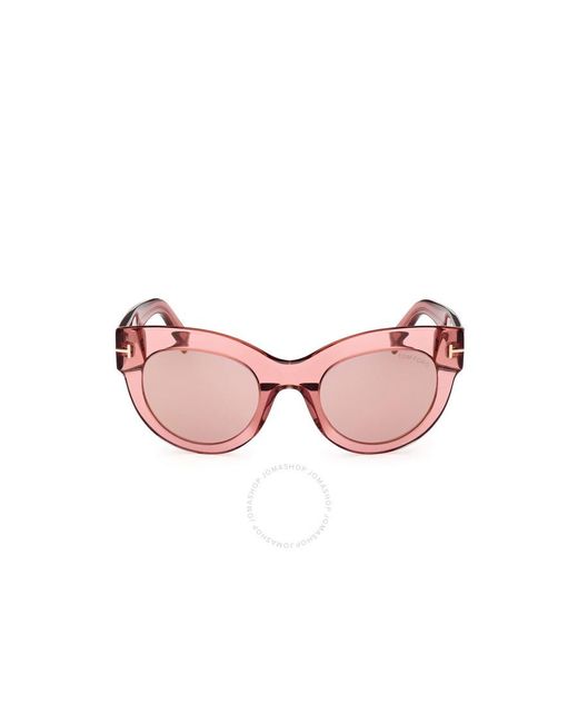 Tom Ford Pink Lucilla Violet Cat Eye Sunglasses Ft1063 72z 51