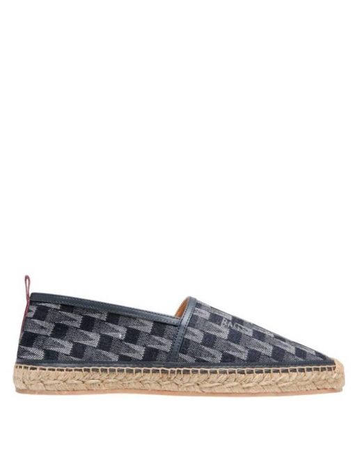 Bally Blue Urdy Pennant Print Denim Espadrilles, Brand Size 40 Us for men
