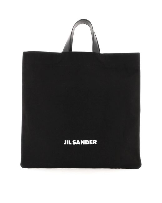 Jil Sander Black Canvas Shopping Bag