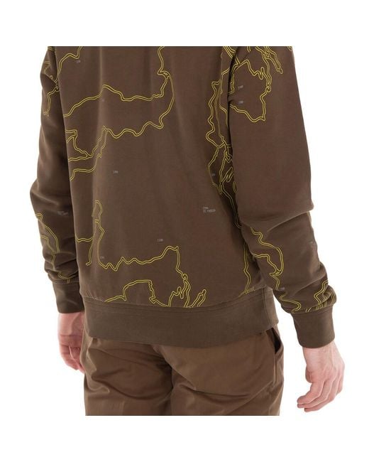 Zegna Brown Ermenegildo All-Over Print Cotton Sweatshirt for men