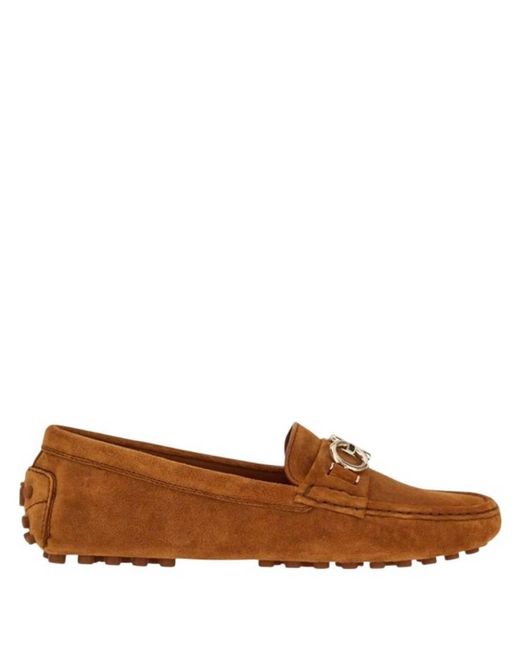 Ferragamo Brown Gancini Driver Moccasin for men
