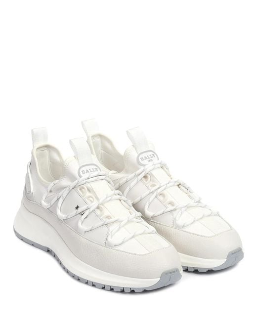 Bally White Delys Leather Sneakers, Brand Size 40 Us for men