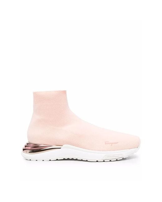 Ferragamo Pink Ladies Sneakers, Us
