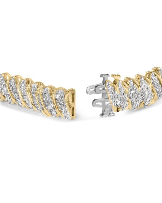 Haus of Brilliance Metallic 10K 3.0 Cttw Diamond S-Link Bracelet