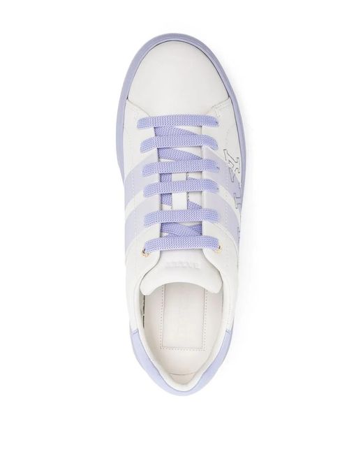 Bally White Myra Leather Low-Top Sneakers, Brand Size 36 Us