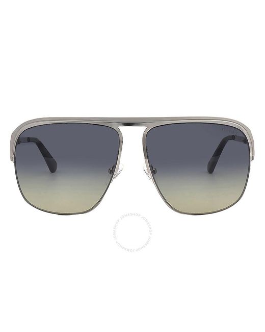 Guess Gray Gradient Blue Square Sunglasses Gu5225 08w 59