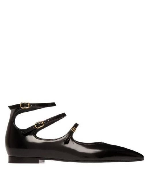 Bally Black Marilou Leather Mary Jane Flats, Brand Size 35 Us