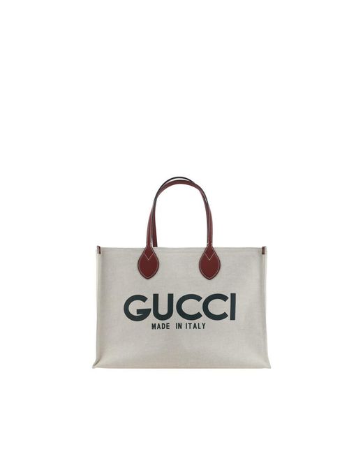 Gucci Gray Printed Tote Bag
