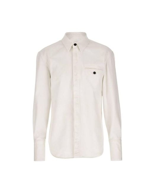Ferragamo White Denim Cotton Overshirt for men