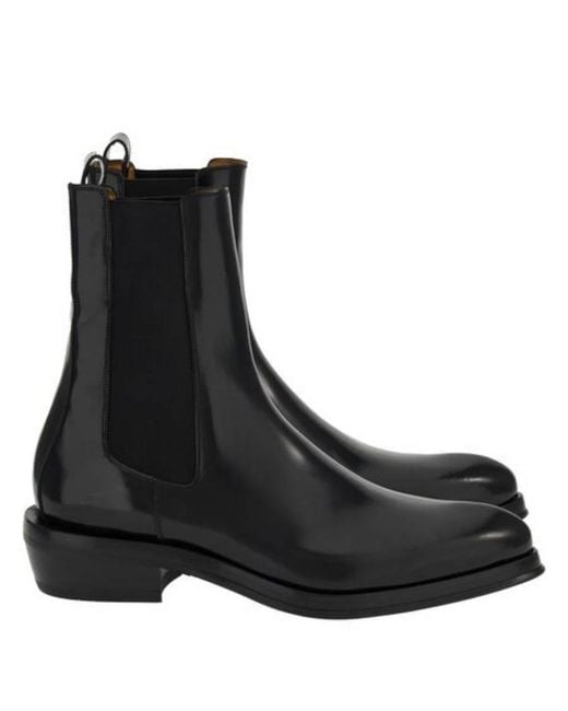 Ferragamo Black Frank Leather Chelsea Boots for men