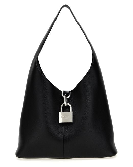 Balenciaga Black 'Hobo North-South Locker' Midi Shoulder Bag