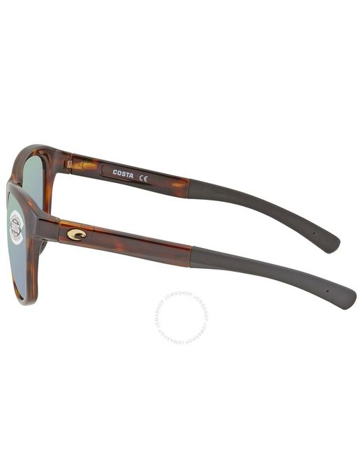 Costa Del Mar Brown Vela Green Mirror Polarized Glass Square Sunglasses Wdr 295 osgglp 56 for men