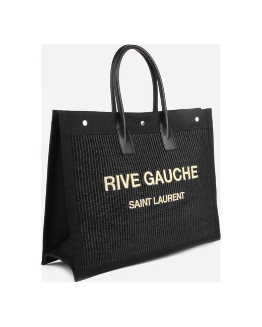 Saint Laurent Black Rive Gauche Large Tote Bag for men