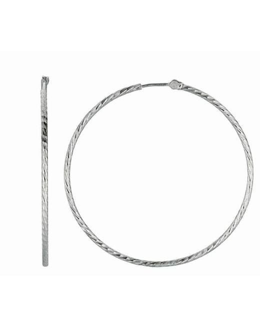 Tresorra Metallic Sterling Endless Hoop Earrings