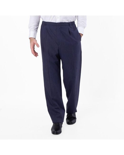 Fendi Blue Straight-Leg Wool Trousers, Brand Size 50 (Us for men