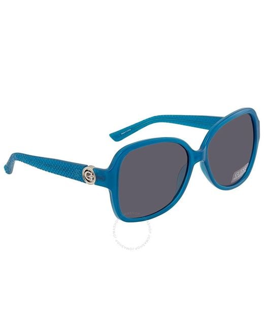 Guess Factory Blue Smoke Butterfly Sunglasses Gf0275 87a 58