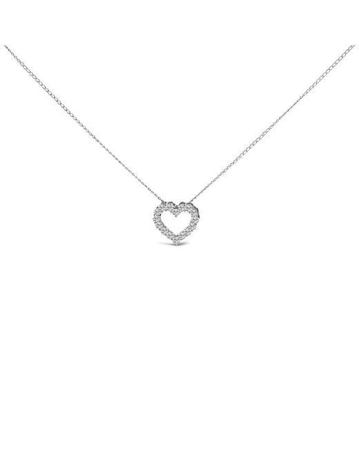 Haus of Brilliance Metallic 14K 1/2 Carat Lab Grown Diamond Heart Shape Pendant Necklace