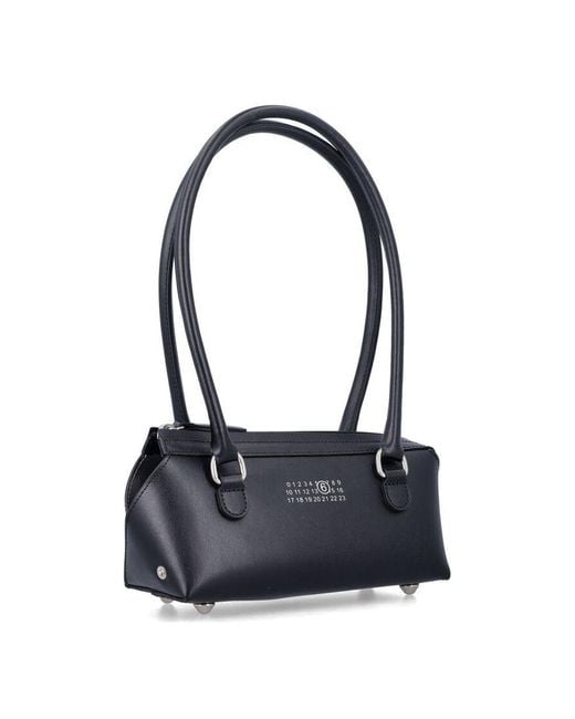 MM6 by Maison Margiela Blue New Bauletto J Mini Bag Calf Leather Internal Shoulder for men