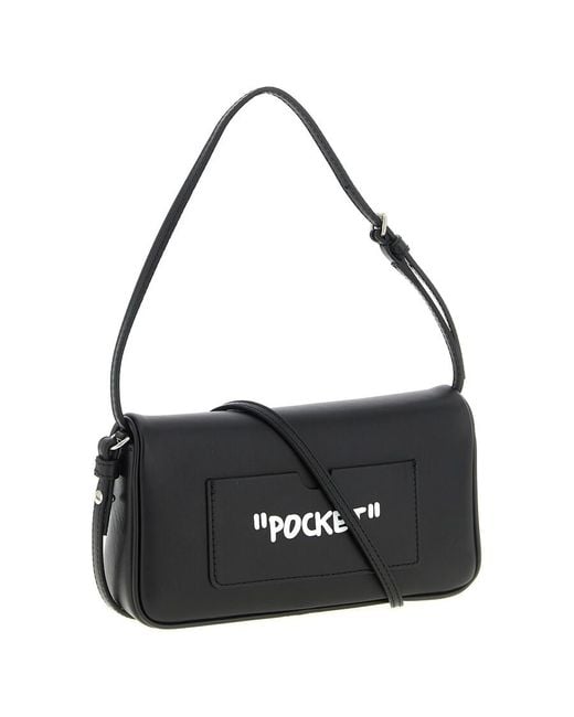 Off-White c/o Virgil Abloh Black Jitney Quote 0.7 Shoulder Bag