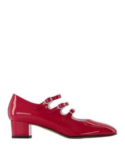CAREL PARIS Red Kina Patent Leather Pumps, Brand Size 36.5 (Us