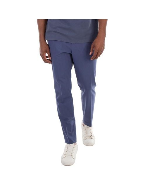 Boss Blue Performance-Stretch Wool-Blend Trousers, Brand Size 52 (Waist for men