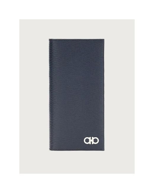 Ferragamo Blue Calf Leather Wallet for men