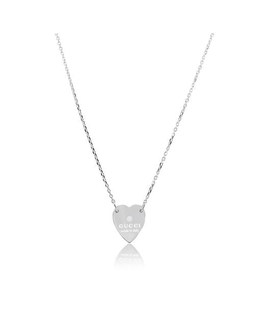 Gucci Metallic Heart Necklace With Trademark